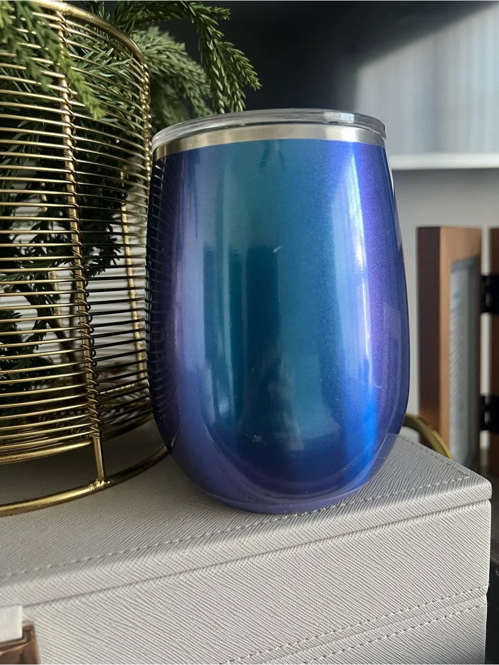 Swig Iridescent Blue Stainless Steel Tumbler - Insulated Wine Cup
